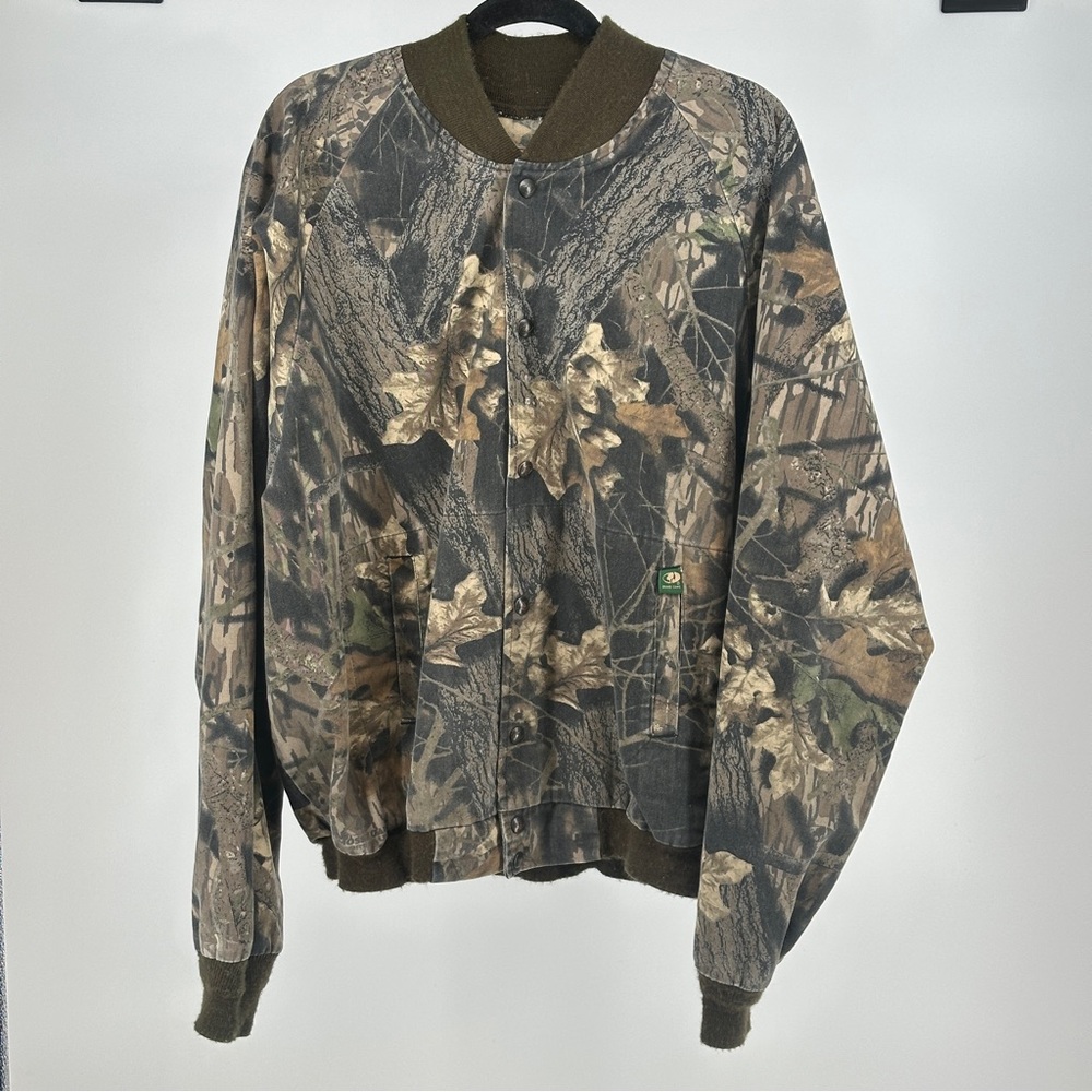 Men’s 3XL Mossy Oak Break Up Camouflage Bomber Jacket Vintage 80’s Camo‎